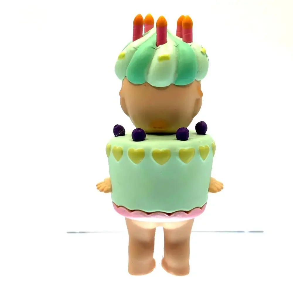 New Kewpie/Angel Mini Figure, Mint Green Birthday Cake, Open Blind Box